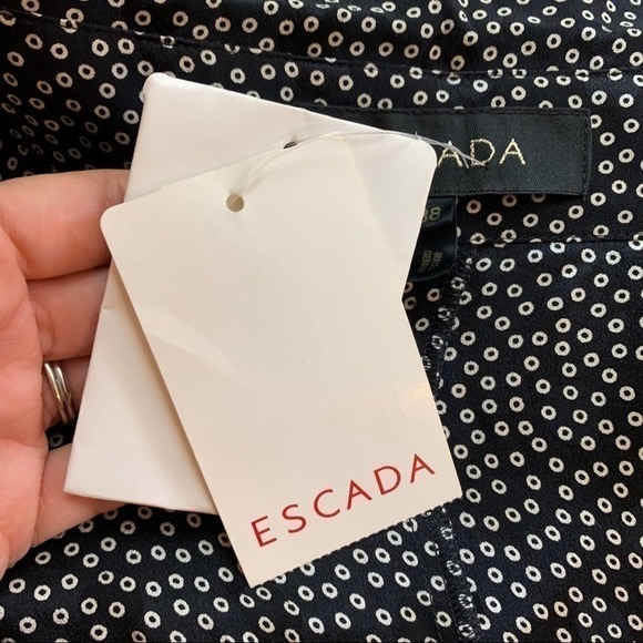 LONG Escada Silk Shirt Dress Size 8 - Picture 9 of 11